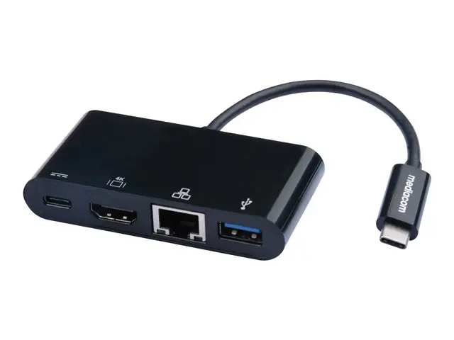 Docking Station Espansione porte e connettività (MEDIACOM USB-C Multiport Adapter  HDMI 1GbE per 1 Monitor)